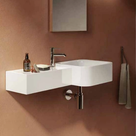 PETIT Umywalka podwiesz. kwadrat blat L 77x36cm Bez otworu