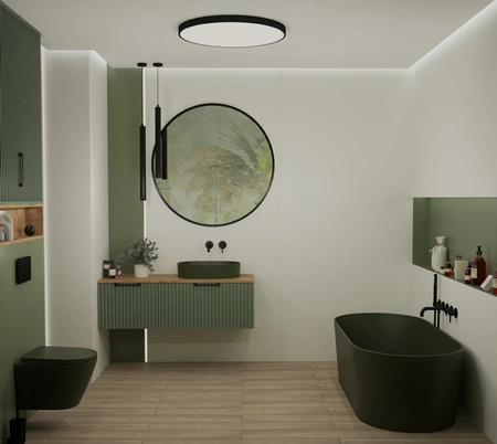 WOODEN MDF w dowolnym kolorze - Lakierowana szafka z lamelami na froncie, dowolna konfiguracja