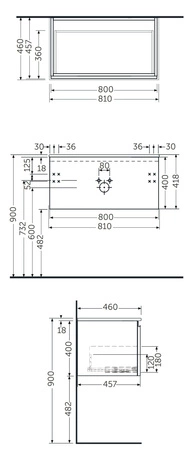 Zestaw Joy Umywalka & Szafka UNO Joy podumywalkowa podwieszana 80 biała
