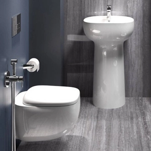 ILLUSION Umywalka wolnostojąca 54x44 cm z otworem biały połysk