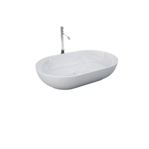 FEELING Umywalka slim nablatowa owalna 55x35 cm biały połysk (AWHA)