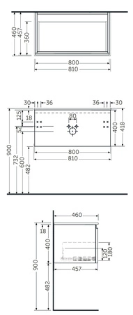 UNO JOY szafka podumywalkowa podwieszana 80 biała
