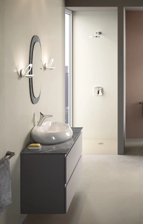 CLOUD Umywalka podwiesz. & nablat. owalna 65x44cm z otworem biały połysk