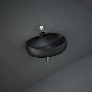 Cloud Umywalka podwieszana & nablatowa 65x44 cm z otworem na baterię CZARNY MAT