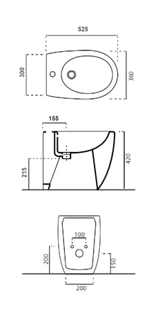 Vitruvit Open bidet stojący w wybranym kolorze
