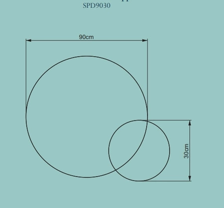 Vitruvit Lustro podwójny okrąg LED 90+30 cm
