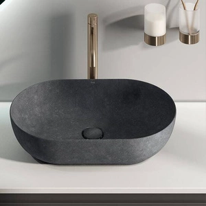 RAK Ceramics SKIN Umywalka slim nablatowa owalna 55x35 cm Carbon Concrete - Efekt kamienia