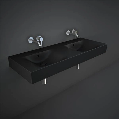 DES Umywalka podwiesz.nablat121x46cm bez otworów czarny mat
