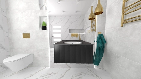 WOODEN MDF w dowolnym kolorze - Lakierowana szafka z lamelami na froncie, dowolna konfiguracja