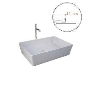 FEELING Umywalka nablatowa prostokątna 50x36 cm biały mat (500) (Wycofywana, starsza wersja rant 12mm)