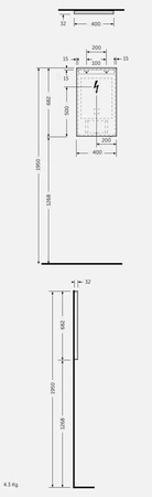 Joy Lustro wiszące 40 x 68 cm z oświetleniem LED