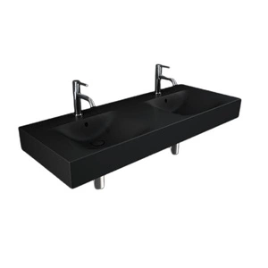 DES Umywalka podwiesz.nablat.121x46cm z otworem czarny mat