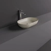 RAK Ceramics BATU Umywalka slim nablatowa owalna 55x35 cm Mica Warm Grey