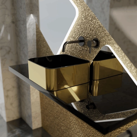 Vitruvit FRAME ceramiczna umywalka nablatowa kwadratowa 38 cm w wybranym kolorze