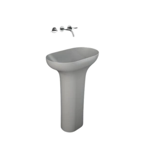 DES Umywalka wolnostojąca 60x35 odpływ do podłogi szary mat