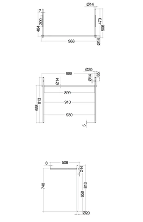 DES metalowy stelaż / nóżki pod umywalkę DES 101