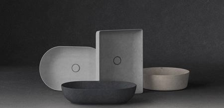 RAK Ceramics SKIN Umywalka slim nablatowa owalna 55x35 cm Blush Concrete - Efekt kamienia