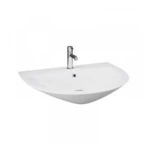 MORNING Umywalka półblatowa owalna 55x42 cm z otworem biały połysk