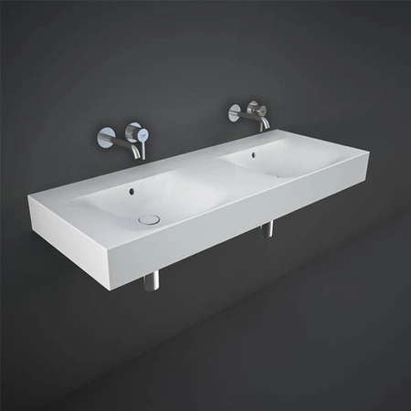 DES Umywalka podwiesz.nablat121x46cm bez otworów biały mat