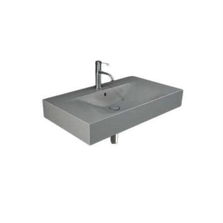 DES Umywalka podwiesz.nablat.81x46cm z otworem szary mat