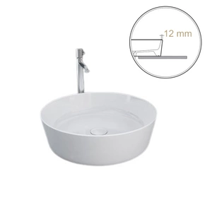 FEELING Umywalka nablatowa okrągła 42 cm biały mat (500) (Wycofywana, starsza wersja rant 12mm)