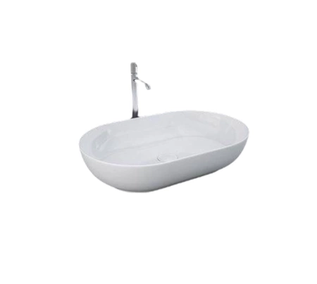 Zestaw DES Miska WC podwieszana z deską W/O i Umywalką Nablatową Feeling owalną 55x35 cm biały połysk