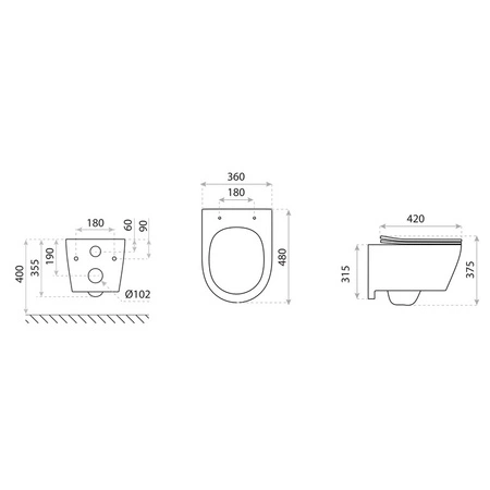 Miska WC z deską TIVOLI czarny mat