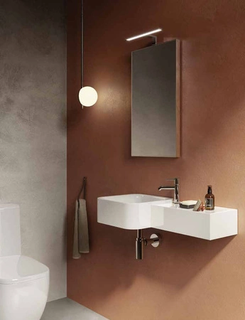 PETIT Umywalka podwiesz. kwadrat blat P 77x36cm Bez otworu