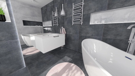 WOODEN MDF w dowolnym kolorze - Lakierowana szafka z lamelami na froncie, dowolna konfiguracja