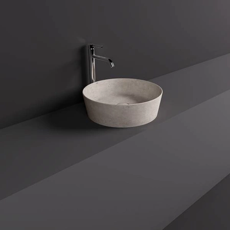 RAK Ceramics SKIN Umywalka slim nablatowa okrągła 42 cm Blush Concrete - Efekt kamienia