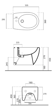 Vitruvit Open bidet podwieszany w wybranym kolorze