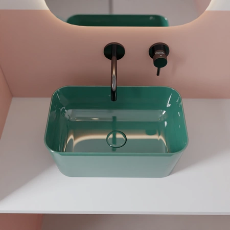 Vitruvit MINIMAL ceramiczna umywalka nablatowa prostokątna 40 x 25 cm w wybranym kolorze