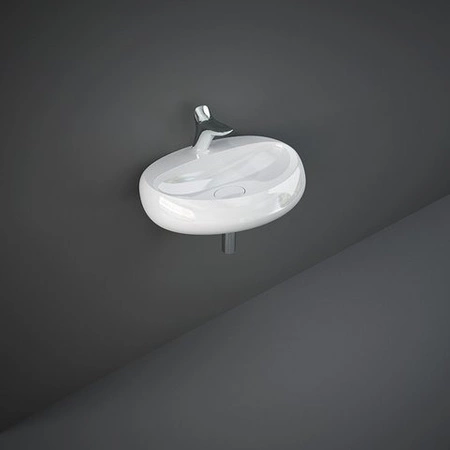 CLOUD Umywalka podwiesz. & nablat. owalna 65x44cm z otworem biały połysk