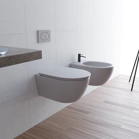 Vitruvit Open podwieszana miska WC rimless w wybranym kolorze