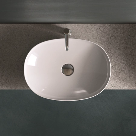 VARIANT Umywalka nablat. owalna 50x36 cm biały połysk