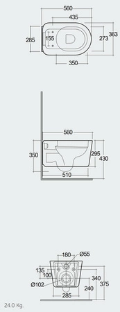 VALET Deska WC W/O biały mat