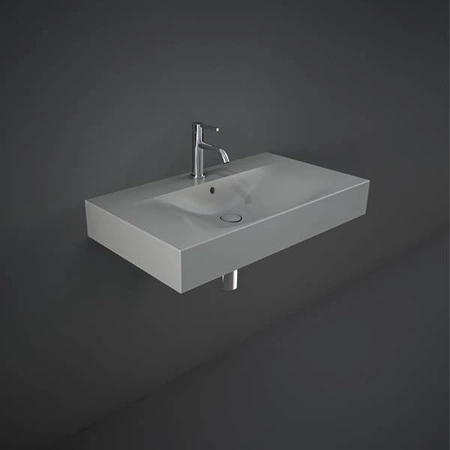 DES Umywalka podwiesz.nablat.81x46cm z otworem szary mat