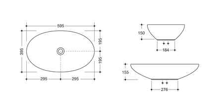 Vitruvit Boat ceramiczna umywalka nablatowa owalna 59,5 x 39,5 cm w wybranym kolorze
