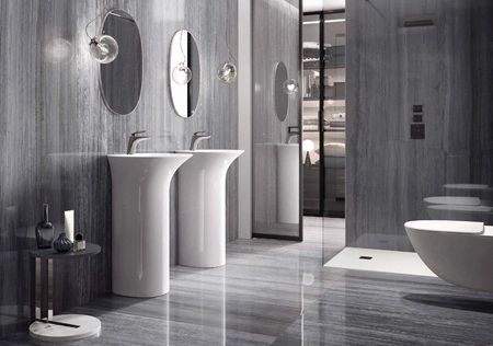 SENSATION Umywalka wolnostojąca 55x46 cm z otworem biały połysk