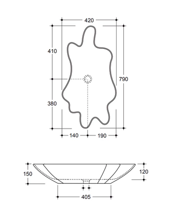 Vitruvit SHELL ceramiczna umywalka nablatowa 79 x 42 cm w wybranym kolorze