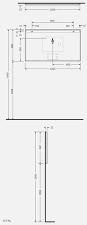 JOY Lustro wiszące 120 x 68 cm z oświetleniem LED