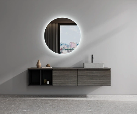 RAK Ceramics SKIN Umywalka slim nablatowa prostokątna 50x36 cm Blush Concrete - Efekt kamienia