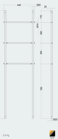 RAK DES DRABINKA 156X45
