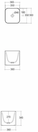 RAK Ceramics PETIT Umywalka nablatowa kwadrat 36 cm biały Połysk