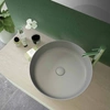 FEELING Umywalka nablatowa okrągła  42 cm szara mat (503) (Wycofywana, starsza wersja rant 12mm)