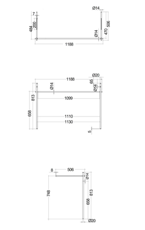 DES metalowy stelaż / nóżki pod umywalkę DES 121