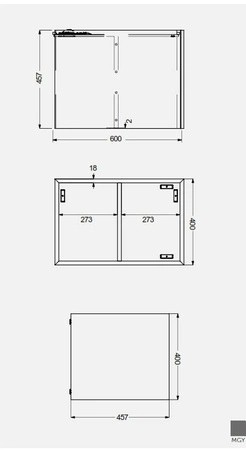 JOY Moduł podwieszany z półkami 40X60X46 cm