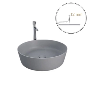 FEELING Umywalka nablatowa okrągła  42 cm szara mat (503) (Wycofywana, starsza wersja rant 12mm)