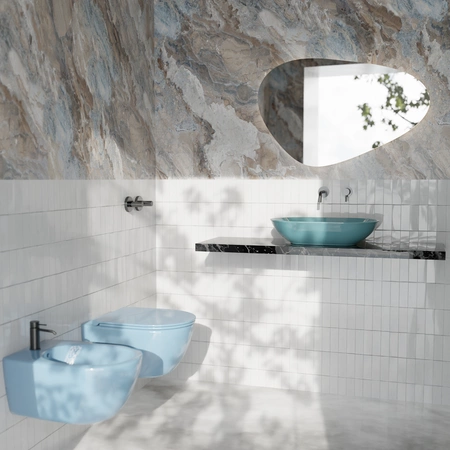 Vitruvit Open podwieszana miska WC rimless w wybranym kolorze