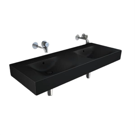DES Umywalka podwiesz.nablat121x46cm bez otworów czarny mat